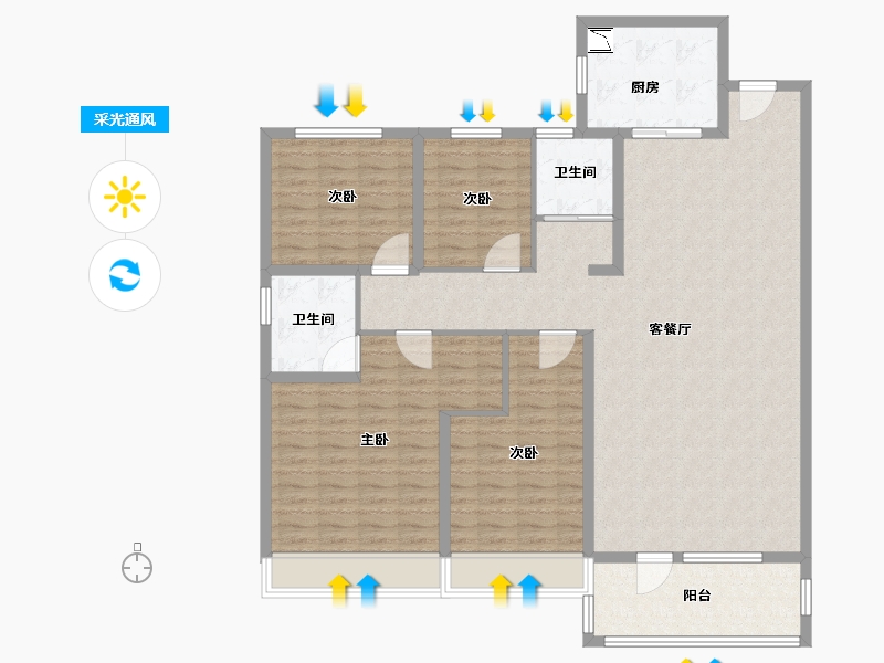 山东省-菏泽市-碧桂园铂悦城-143.01-户型库-采光通风