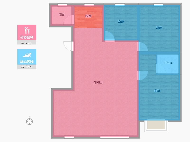 内蒙古自治区-包头市-建华左岸中心-95.78-户型库-动静分区