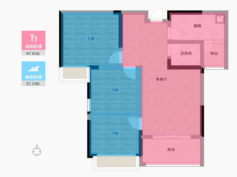 湖南省-怀化市-宏润华府-70.06-户型库-动静分区