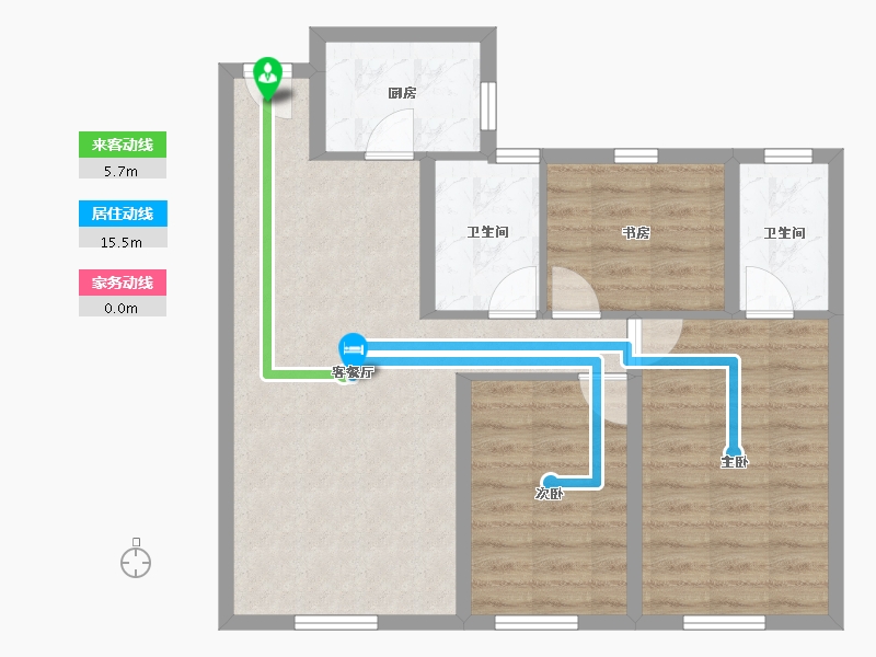 内蒙古自治区-包头市-建华左岸中心-75.08-户型库-动静线