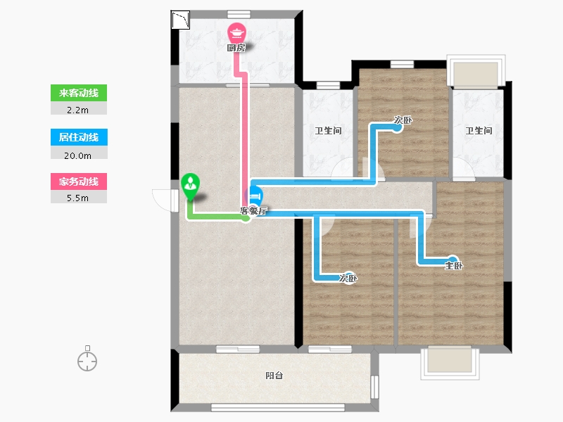 湖南省-长沙市-龙湖日盛奕境-98.40-户型库-动静线