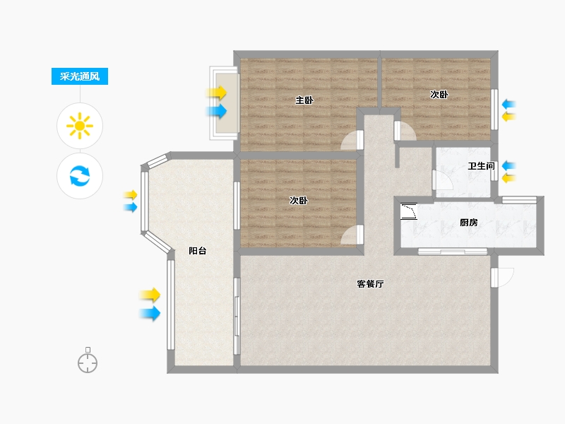 安徽省-六安市-天盈上城-110.00-户型库-采光通风