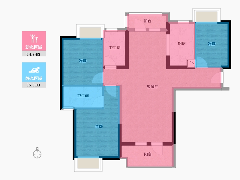 湖北省-武汉市-海伦小镇-79.11-户型库-动静分区