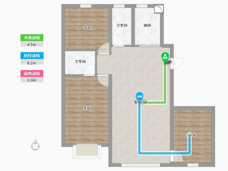 内蒙古自治区-包头市-建华左岸中心-80.65-户型库-动静线