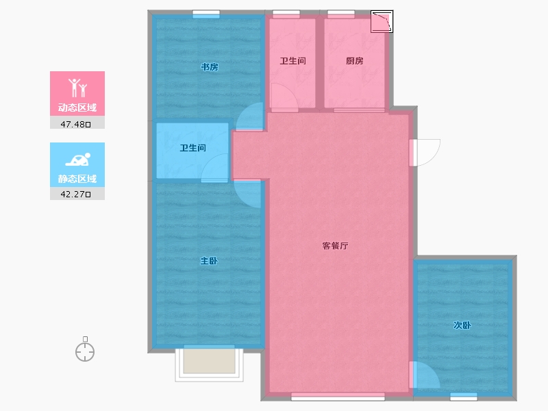 内蒙古自治区-包头市-建华左岸中心-80.65-户型库-动静分区