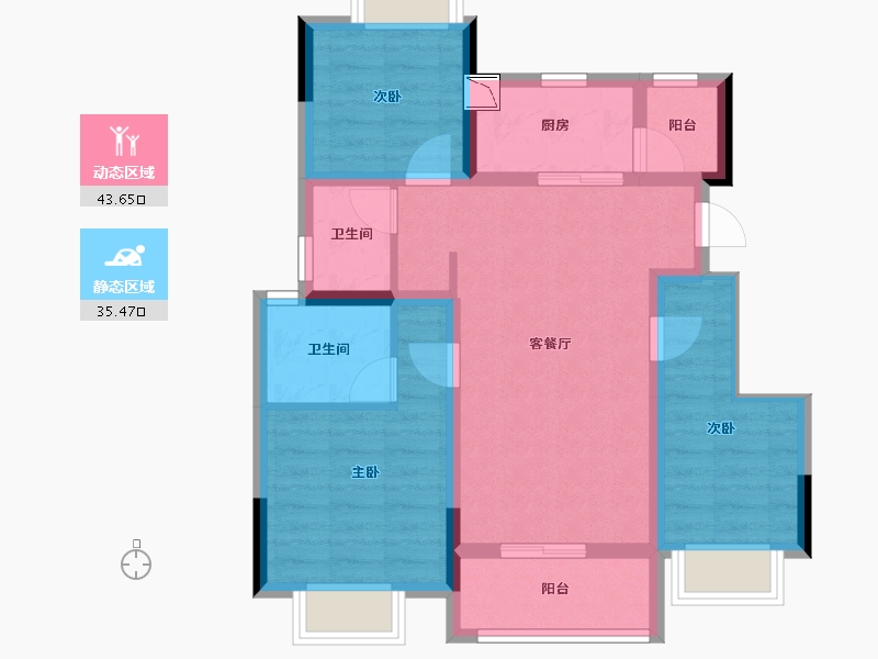 重庆-重庆市-金融街・九龙金悦府-69.10-户型库-动静分区