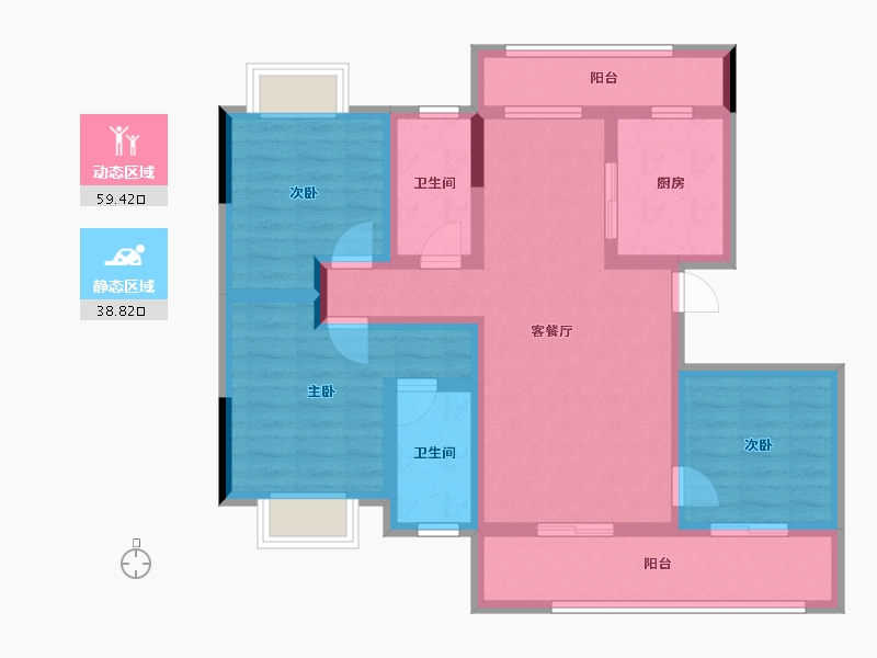 贵州省-遵义市-首府壹号-85.58-户型库-动静分区