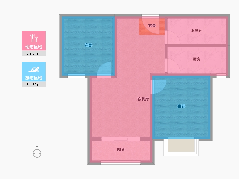 河北省-廊坊市-花香小镇二期-53.71-户型库-动静分区