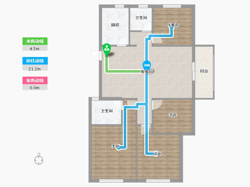 浙江省-金华市-巍山新天地-104.42-户型库-动静线