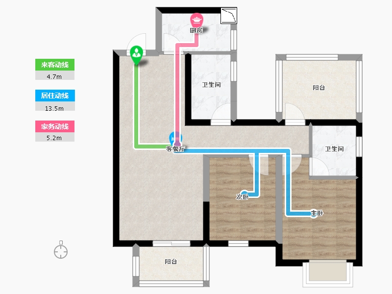 广西壮族自治区-南宁市-龙湖春江天越-70.42-户型库-动静线