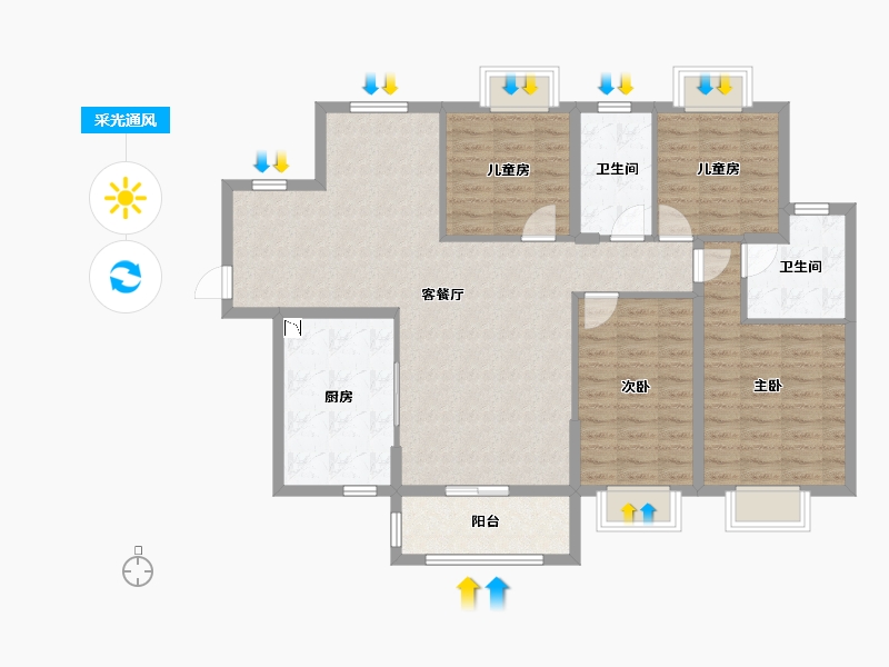 广东省-深圳市-光明新村-112.92-户型库-采光通风