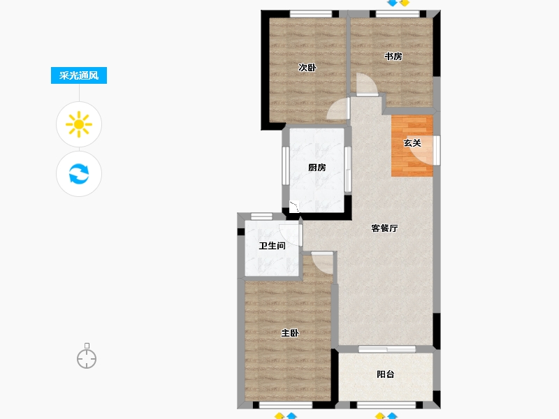 湖北省-武汉市-华发中城中央荟-72.00-户型库-采光通风