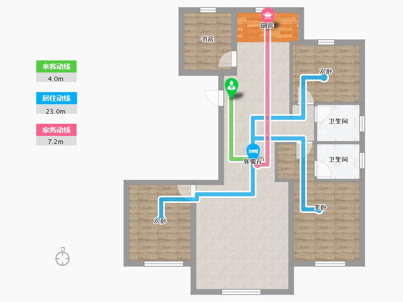 内蒙古自治区-包头市-建华左岸中心-102.72-户型库-动静线