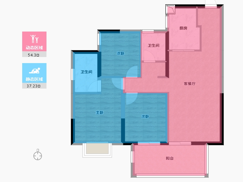 广西壮族自治区-南宁市-云玺台-81.56-户型库-动静分区