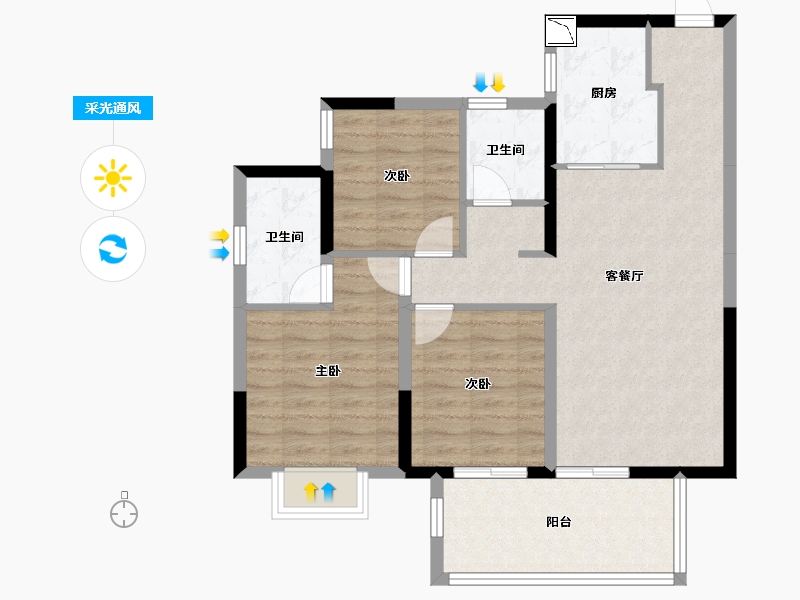 广西壮族自治区-南宁市-云玺台-81.56-户型库-采光通风