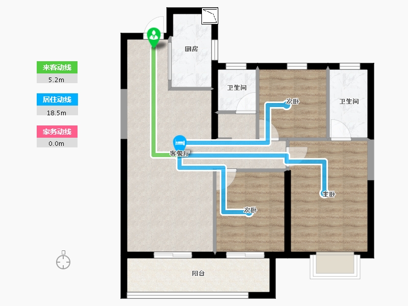 湖南省-长沙市-金地兰亭樾-79.88-户型库-动静线