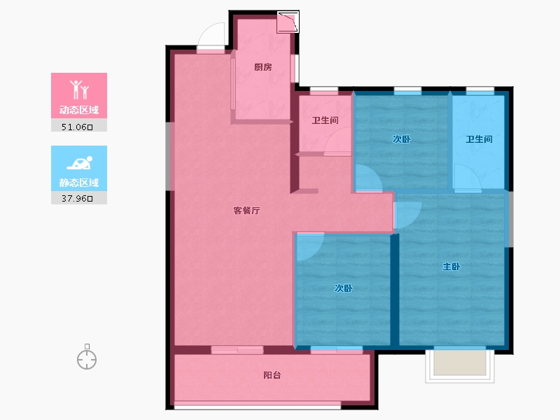 湖南省-长沙市-金地兰亭樾-79.88-户型库-动静分区