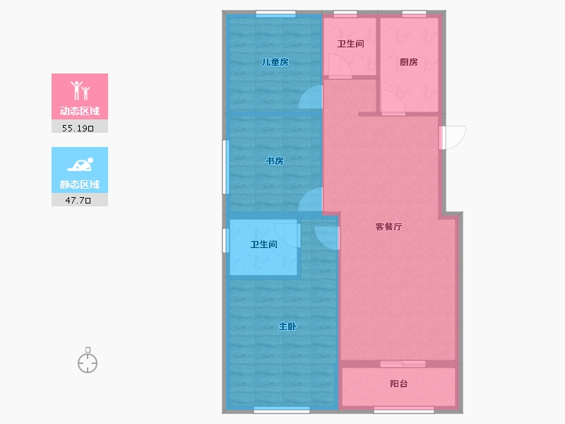 浙江省-金华市-巍山新天地-93.60-户型库-动静分区