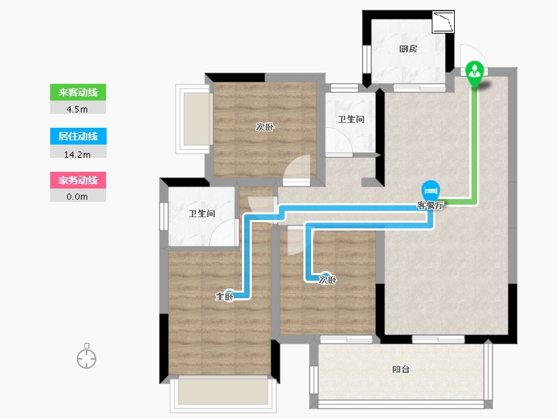 广西壮族自治区-南宁市-东鼎雍和府-77.98-户型库-动静线