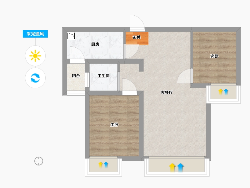 四川省-成都市-自在轩-46.79-户型库-采光通风