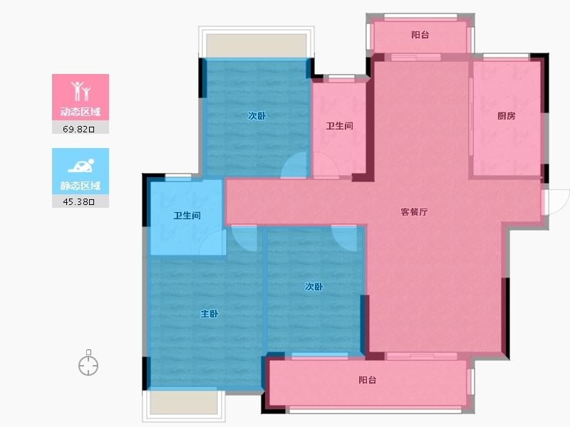 湖北省-荆州市-忆美・君悦华府-104.29-户型库-动静分区