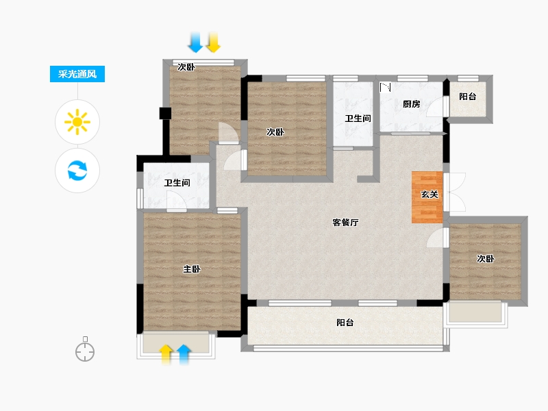 四川省-成都市-成锦熙锦5号-117.33-户型库-采光通风