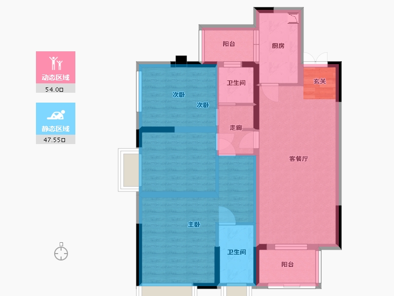 四川省-成都市-成锦熙锦5号-90.30-户型库-动静分区