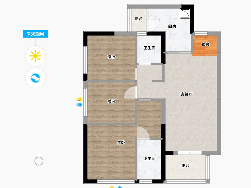 四川省-成都市-光谷云著-74.07-户型库-采光通风