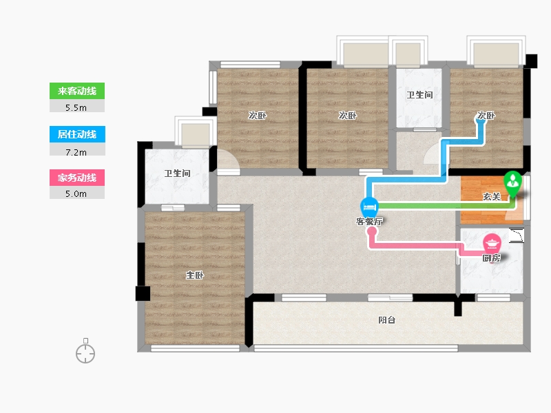 四川省-成都市-成锦熙锦5号-102.65-户型库-动静线