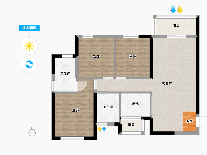 四川省-成都市-光谷云著-74.17-户型库-采光通风