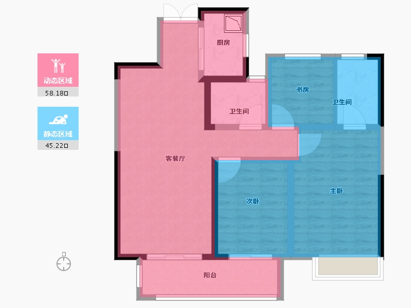 湖北省-荆州市-荆州吾悦广场-92.01-户型库-动静分区