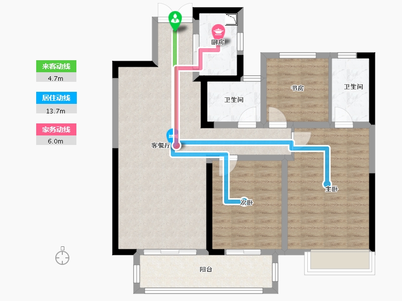 湖北省-荆州市-荆州吾悦广场-92.00-户型库-动静线