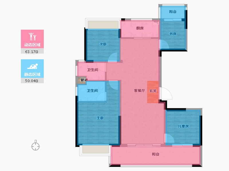 江苏省-常州市-书香世家花园-102.00-户型库-动静分区