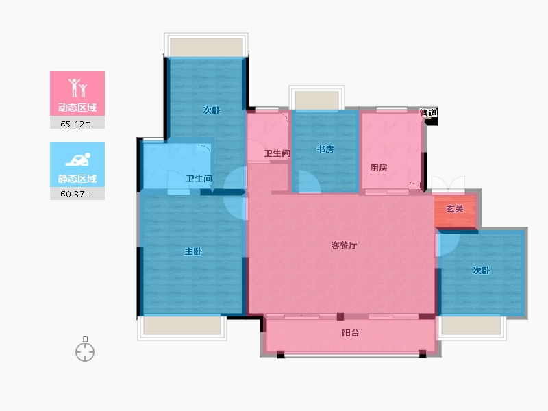 江苏省-常州市-蓝光雍锦园-113.00-户型库-动静分区