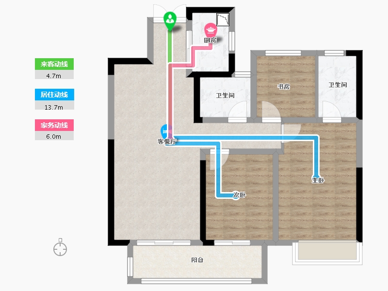 湖北省-荆州市-荆州吾悦广场-92.00-户型库-动静线