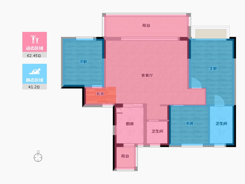 四川省-成都市-新力东园-92.77-户型库-动静分区