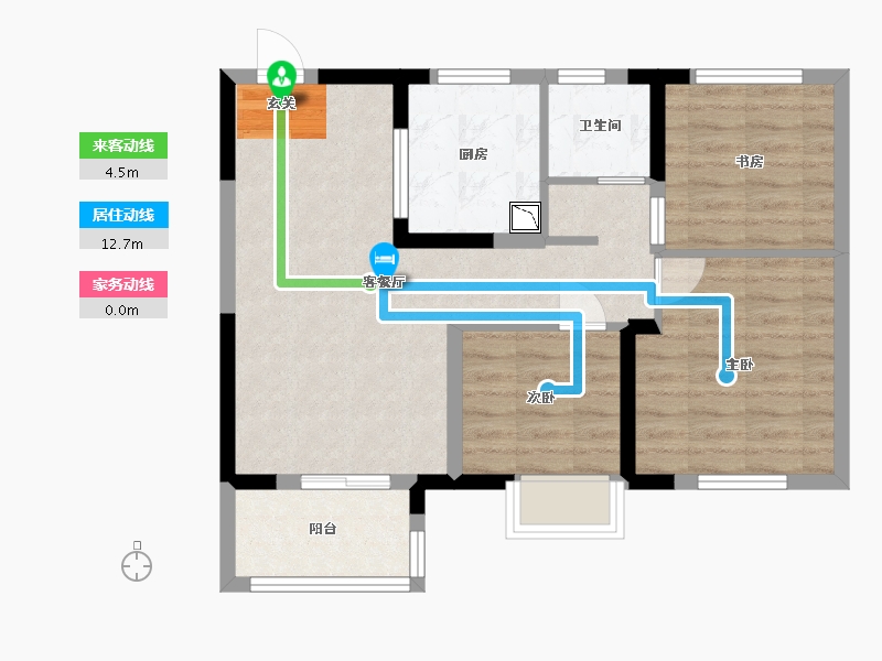 江苏省-苏州市-四季春晓-67.20-户型库-动静线