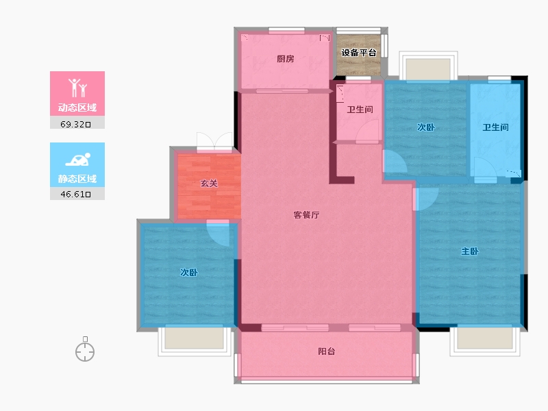 江苏省-常州市-铂悦时代-106.71-户型库-动静分区