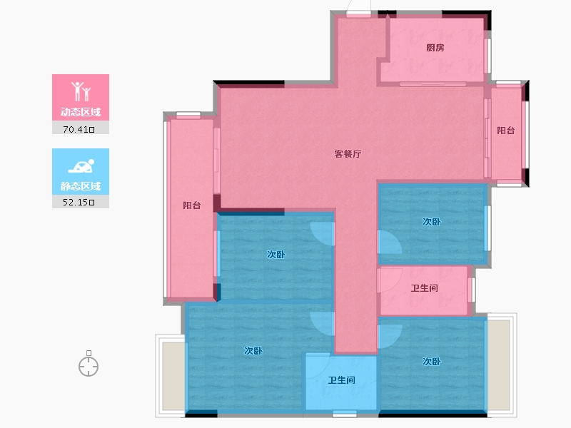 湖北省-荆州市-忆美・君悦华府-110.94-户型库-动静分区