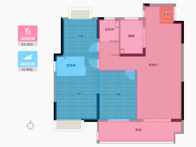 江苏省-常州市-铂悦时代-94.99-户型库-动静分区