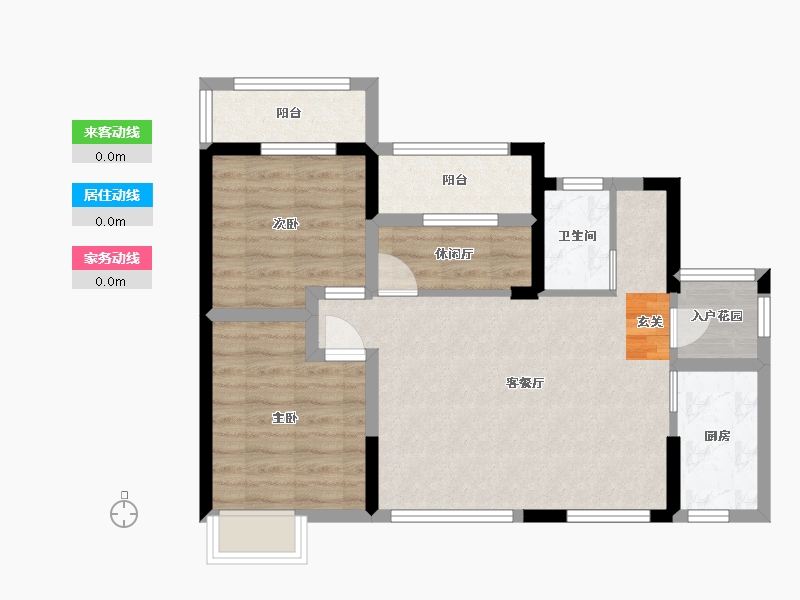 四川省-成都市-泰美蓝山小区-69.28-户型库-动静线