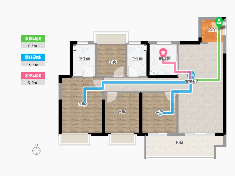 江苏省-常州市-新城汇隽-104.00-户型库-动静线