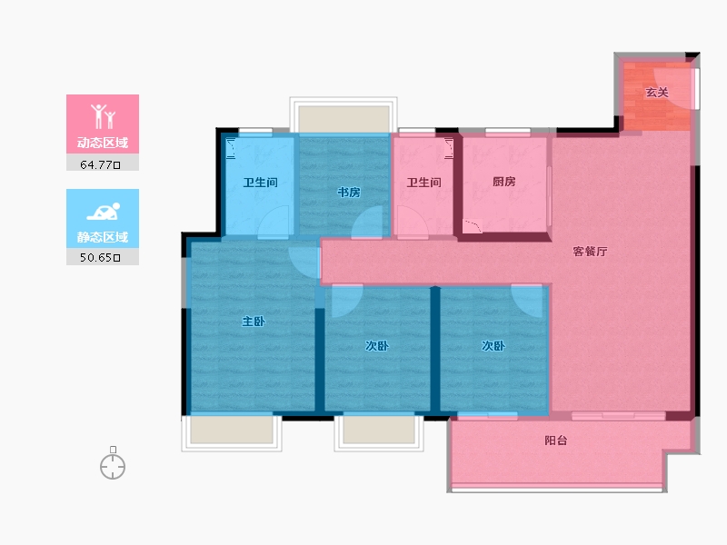 江苏省-常州市-新城汇隽-104.00-户型库-动静分区