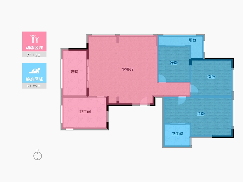 浙江省-绍兴市-玉兰花园-128.51-户型库-动静分区