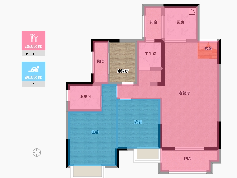 四川省-成都市-泰美蓝山小区-81.51-户型库-动静分区