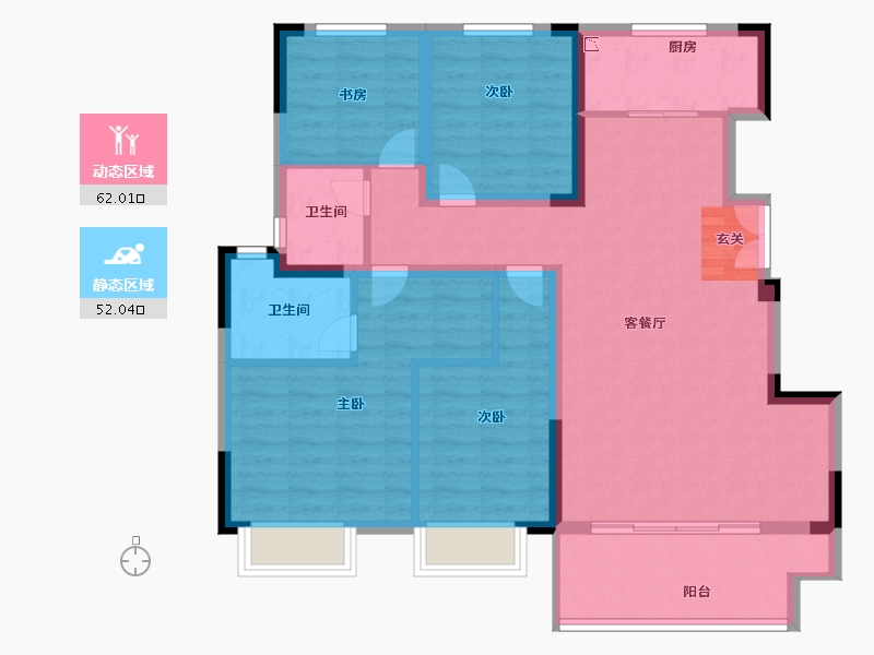 江苏省-常州市-锦艺天章-102.00-户型库-动静分区