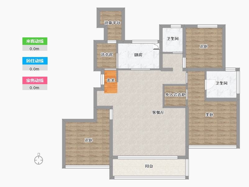 江苏省-苏州市-四季和鸣雅园-104.75-户型库-动静线