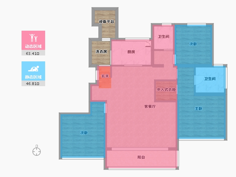 江苏省-苏州市-四季和鸣雅园-104.75-户型库-动静分区