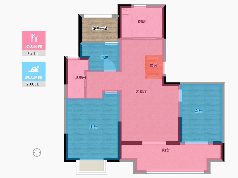 江苏省-苏州市-中南紫云集-76.00-户型库-动静分区