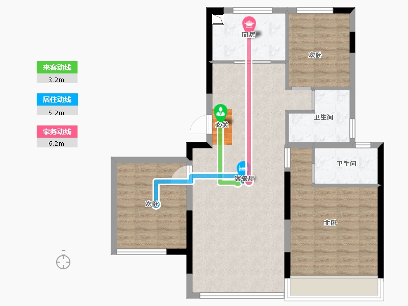 江苏省-苏州市-新澎湃国际社区-89.60-户型库-动静线